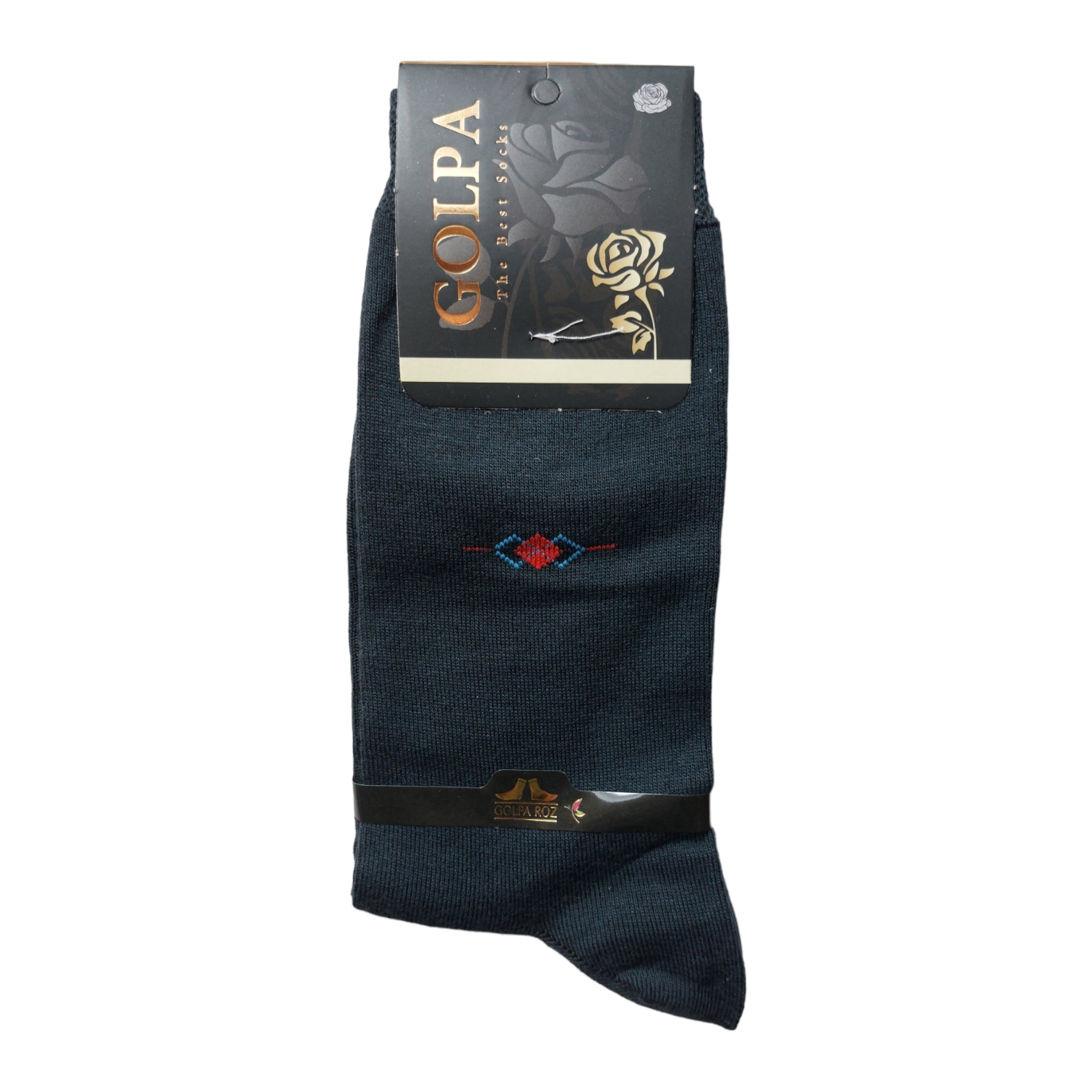 جوراب مردانه ساق بلند گلپا رز طرح مربع لوزی